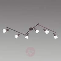 6-bulb Eve LED ceiling light in antique brown