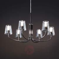 6-bulb Noventa LED chandelier made of steel