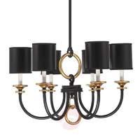 6 light chandelier parkdale in black and gold