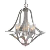 6-light chandelier Spiro with a silver leaf finish