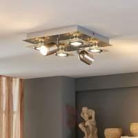 6-Bulb ceiling lamp Fjolla with GU10 LEDs