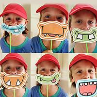6 pcs/set Mouth Shape Photo Props for Party Children\'s Day(6 Style Mix)