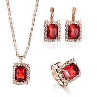 6 Colors 2017 Fashion Elegant Bridal Jewelry Sets Rhinestone Crystal Earrings Pendant Necklace Rings Sets Wedding Accessories