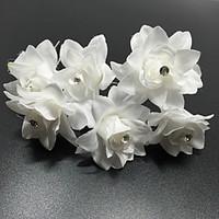 6 Pieces Women\'s Lace Imitation Pearl Chiffon Headpiece-Wedding Special Occasion Casual Office Career Flowers Hair Pin Hair Stick