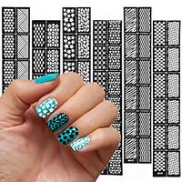 6 stylesset reusable stamping tool diy nail art hollow template sticke ...