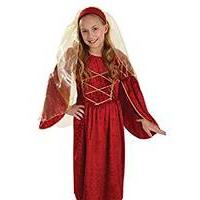 6-8 Years Red Girls Tudor Princess Costume