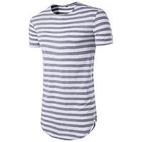 6 Colors Plus Size S-3XL Men\'s Going out Casual/Daily Vintage Simple Spring Summer T-shirtStriped Color Block Round Neck Short Sleeve Cotton Thin