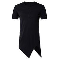 6 Colors Plus Size S-3XL Men\'s Going out Casual/Daily Simple Spring Summer T-shirtSolid Round Neck Short Sleeve Cotton Thin