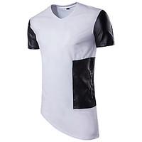 6 Colors Plus Size S-3XL Men\'s Going out Casual/Daily Vintage Simple Spring Summer T-shirtColor Block Round Neck Short Sleeve Cotton Thin