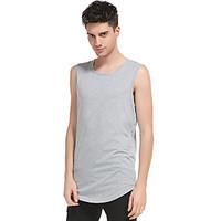 6 Colors Plus Size S-3XL Men\'s Going out Casual/Daily Simple Spring Summer Tank TopSolid Round Neck Sleeveless Cotton Thin