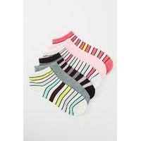 6 Pairs Pack Of Striped Print Socks