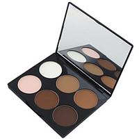 6 color 2in1 bronzerhighlighting powder brightmatte makeup cosmetic pa ...