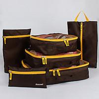 6 sets Travel Bag Luggage Organizer / Packing Organizer Packing Cubes for Travel Storage Net Fabric-Coffee Blue Blushing Pink