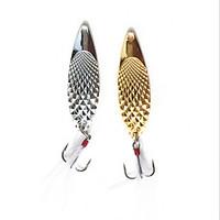 6 Pcs 10G Tengyeung Golden and Silver Metal Spinner Baits Fishing Lure Random Color