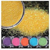 6 Boxes Candy Sandy Nail Glitter Set Colorful Rainbow Manicure Nail Art Dust Tips Decorations Kit