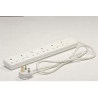 6 way 13 amp trailing socket 5 mtr polybag