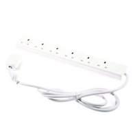 6 Socket White 2m Surge Protector Clam