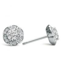 6 Prong Setting Halo Stud Earring