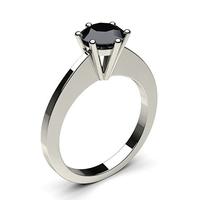 6 Prong Setting Thin Engagement Black Diamond Ring