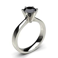 6 prong setting large engagement black diamond ring