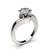 6 Prong Setting Round Diamond Engagement Ring