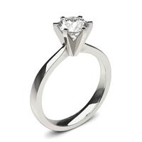 6 Prong Setting Round Diamond Plain Engagement Ring
