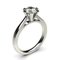 6 Prong Setting Round Diamond Plain Engagement Ring