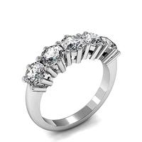 6 Prong Setting Plain Five Stone Ring