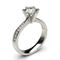 6 Prong Setting Large Side Stone Engagement Ring
