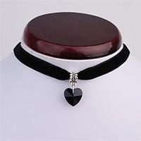6 colors heart velvet choker necklaces pendants lace necklaces maxi st ...