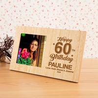 60th Birthday Personalised Wood Photo Frame