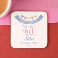 60th Birthday Drinks Coaster for Her