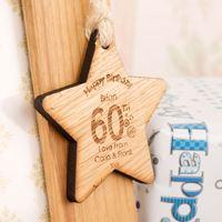 60th Birthday Wooden Star