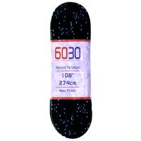 6030 Waxed Skate Laces Black/Blue