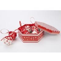 60mm Red 7 Piece Contemporary Bauble Box Set