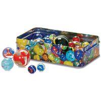 60 Traditional Marbles In A Tin