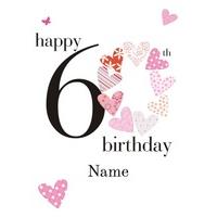 60th birthday hearts personalised birthday age cards