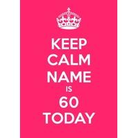 60th pink sixtieth birthday card