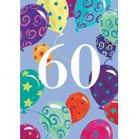 60 balloons | sixtieth age card
