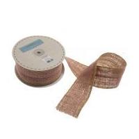 60mm Lace Trimmed Hessian Ribbon Pink