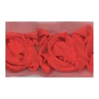 60mm Chiffon Floral Trimming Red