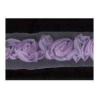 60mm Chiffon Floral Trimming Lilac