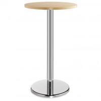 600mm Dia Poser Table Walnut Chrome