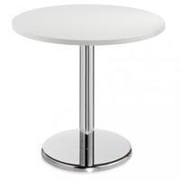 600mm Dia Bistro Table White Chrome