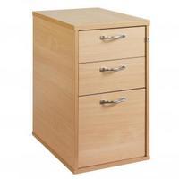 600mm desk high 3 drawer pedestal oak