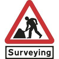 600mm triangular road works surveying supp plate roll up sign