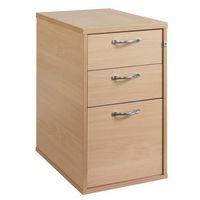 600mm deep desk high pedestal in maple 2 shallow and 1 filing drawer a ...