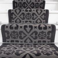 60cm Width - Contemporary Moroccan Grey Stair Carpet