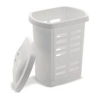 60L LINEN HAMPER IN WHITE - -