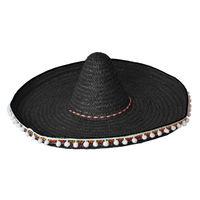 60cm Black Straw Sombrero Hat